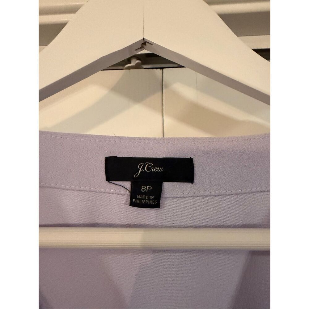 J.Crew lavender faux wrap puff sleeve blouse size 8 petite - Picture 4 of 8